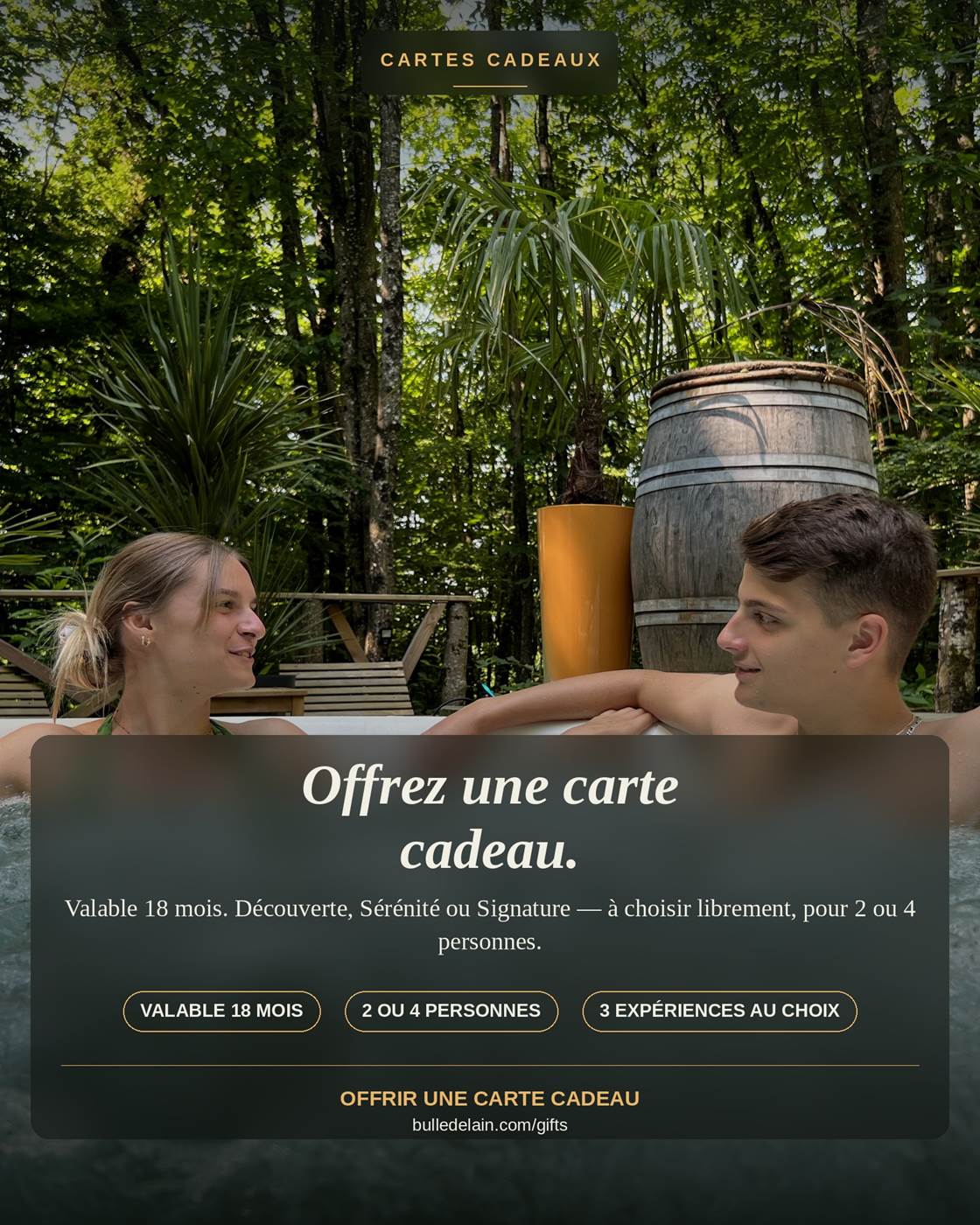 Offrez une carte cadeau Bulle de l'Ain, valable 18 mois