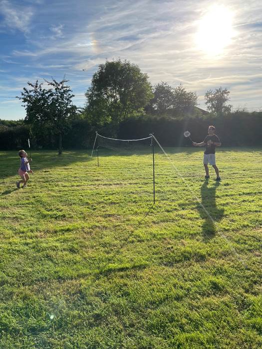 Badminton in the garden
