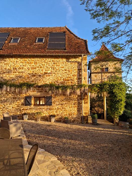 Balcon de la maison d'hôtes avec superbe vue