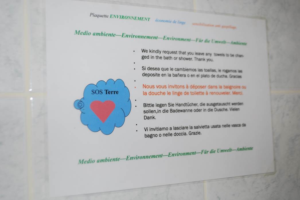 Affiche éco-responsable dans chaque salle d'eau Le Ranch des Lacs-gallery