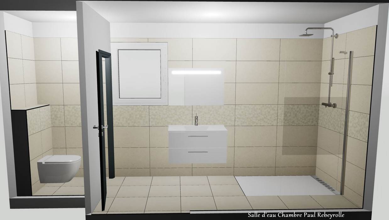 Salle d'eau Chambre Paul Rebeyrolle plan 3D rénovation juin 2021-gallery