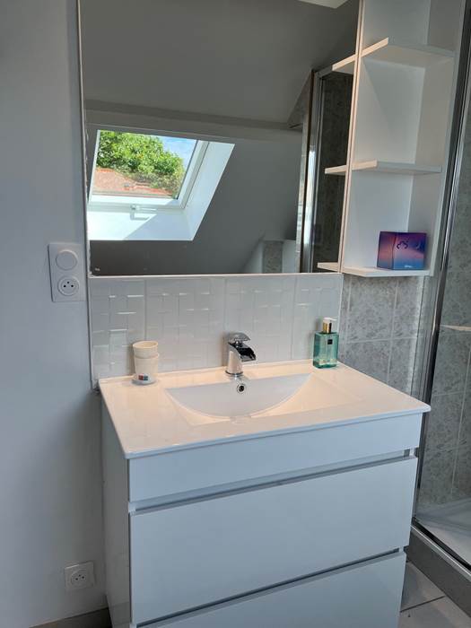 salle de bain vue sur terrasse