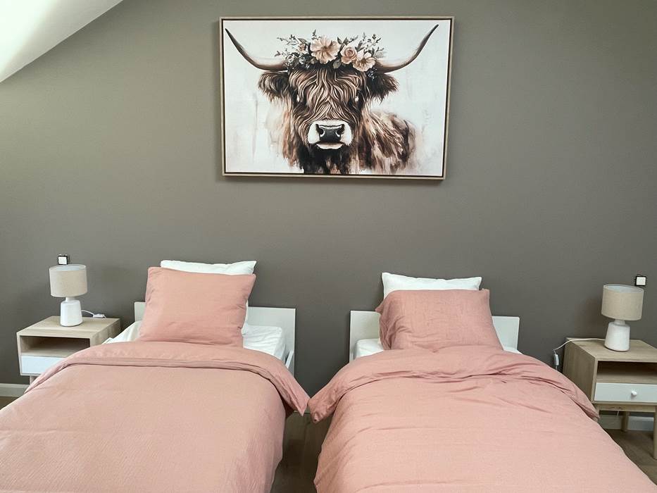 Chambre 1 avec 2 lits simples et un lit gigogne