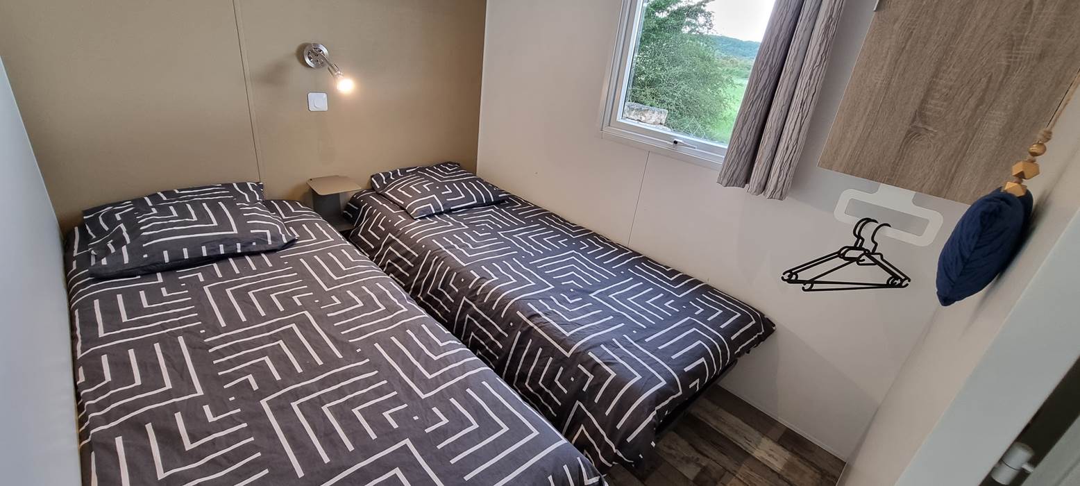 Chambre lits singles Mobil-Home