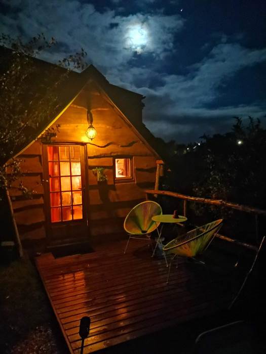 photo de la terrasse de la cabane