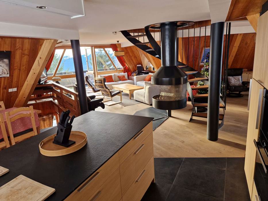 VUE DEPUIS LA CUISINE ESPACE DE VIE COMMUNE