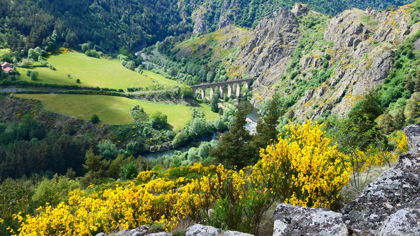 Vue sur l'Allier et la ligne de chemin de fer du Cévenol-gallery