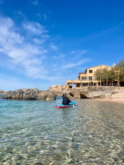 paddle en Corse vue hotel Abbartello avril 2025