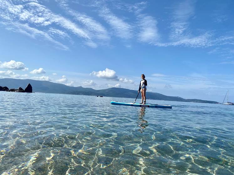 Initiation paddle plage Abbartello Corse