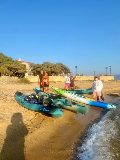 Abbartello canoe de mer kayak Corse pause gourmande plage d'arrivée