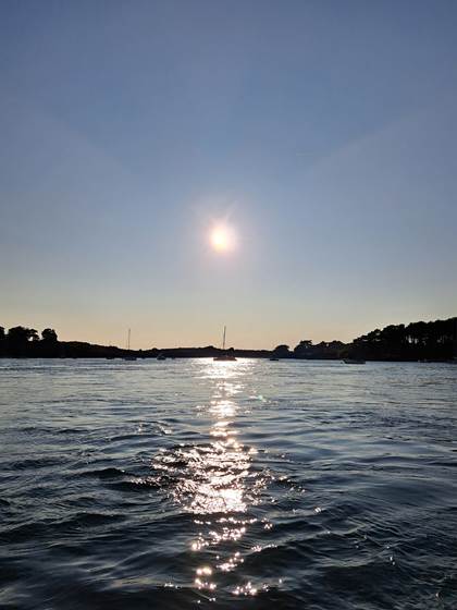 Merzen croisière privative golfe du morbihan croièrere golfe au crépuscule coucher de soleil sur le Golfe du Morbihan4