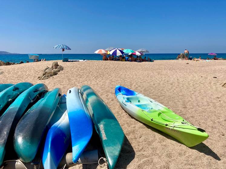 Location libre kayak 1 ou 2 place plage Abbartello Corse