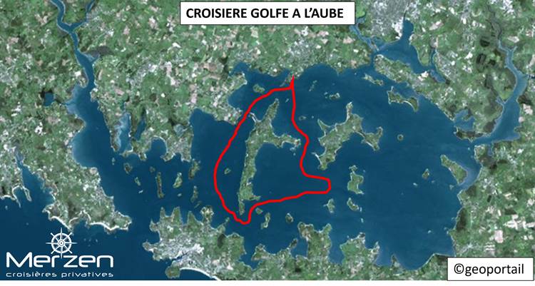 Circuit Merzen croisière privative Golfe A L Aube  Golfe du Morbihan