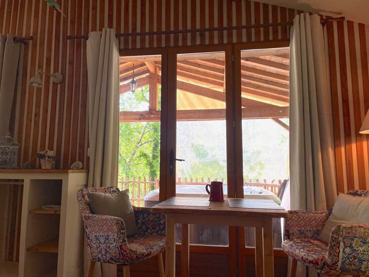 Vue depuis le lit - Cabane EPICEA