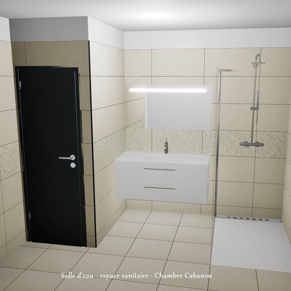 Salle d'eau Espace sanitaire Chambre Cabanon - rénovation - Le Ranch des Lacs