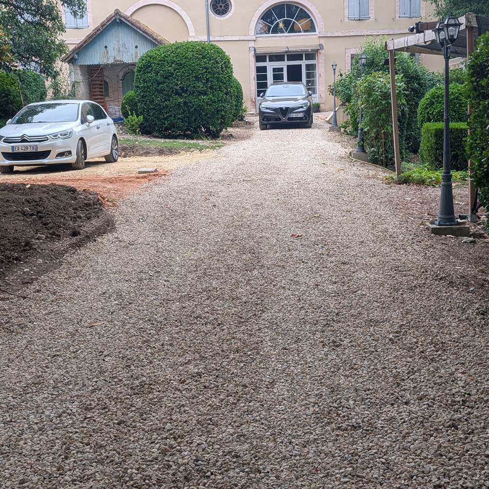 Le parking privée en cours de réalisation-presta