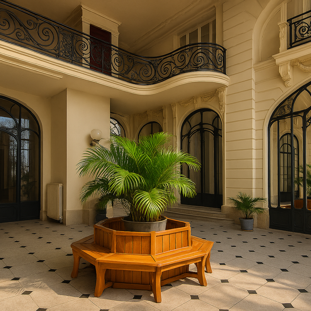 Entrée historique du bâtiment – Immeuble de charme au cœur du Mont-Dore, proche Thermes et centre-ville-gallery