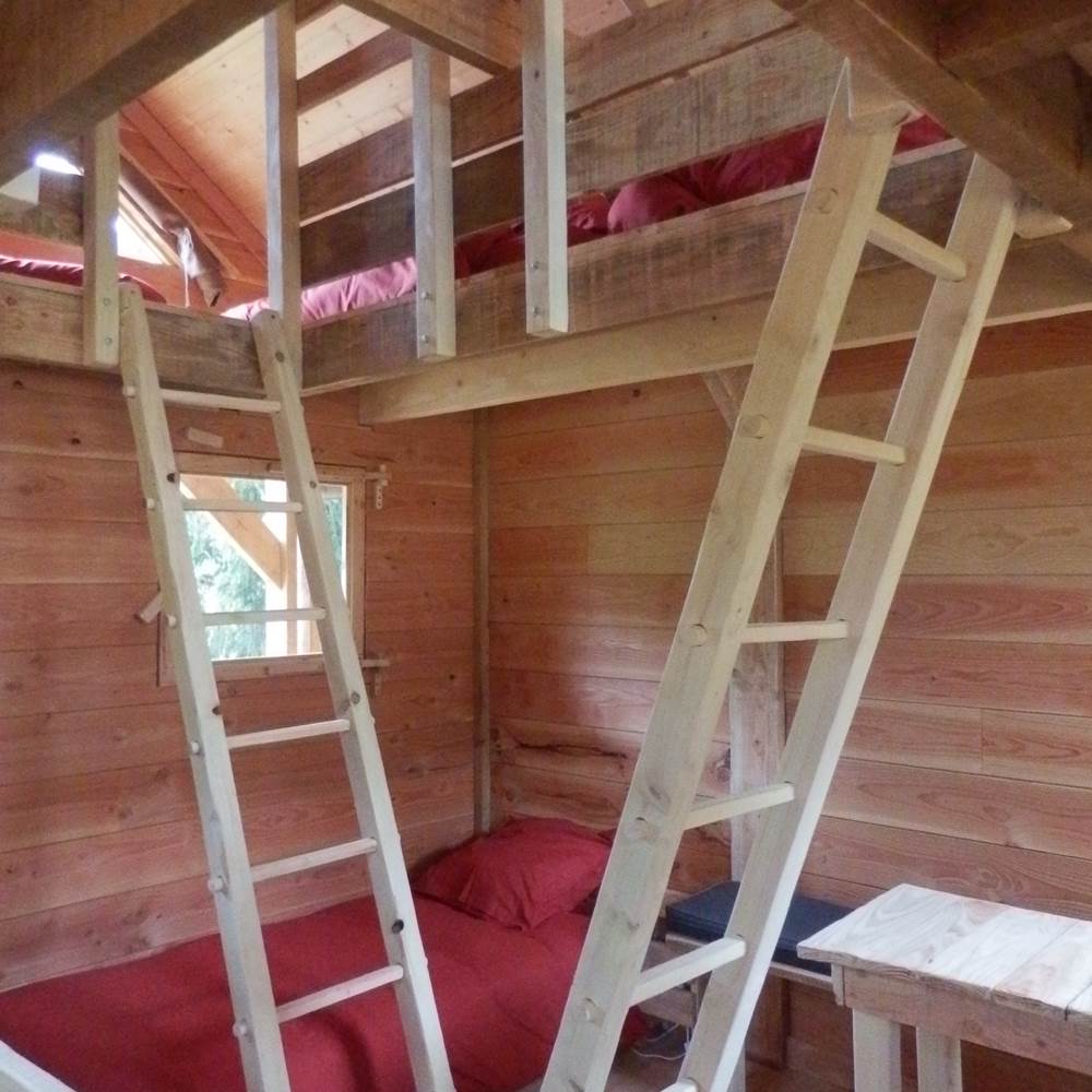 cabane ecolodge - accès echelle 2-presta
