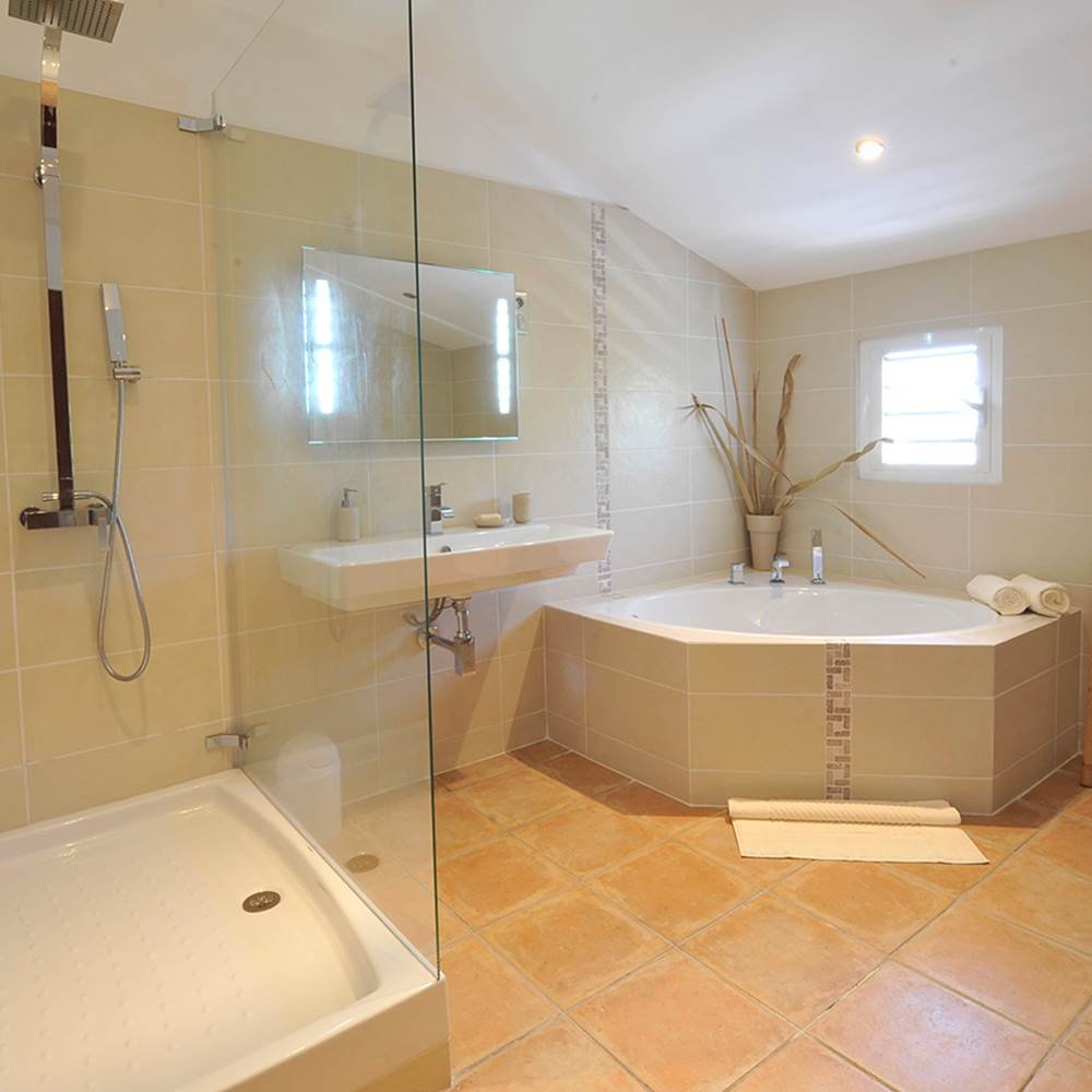 Chambre Fleur de canne - salle de bain - La villa des cannes Sainte Marie La Reunion-presta