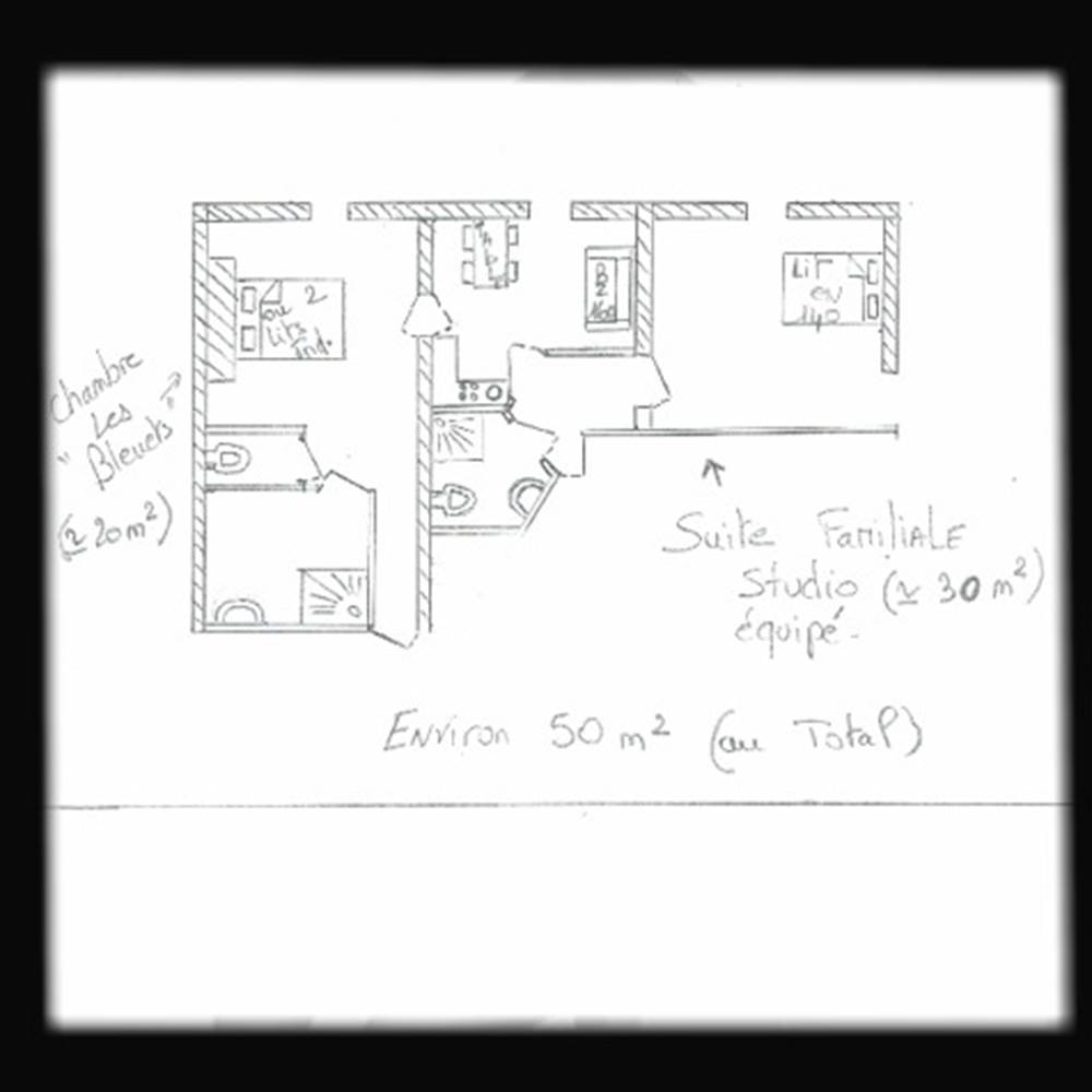 Plan Suite Familiale avec en plus la chambre "Les Bleuets"-presta