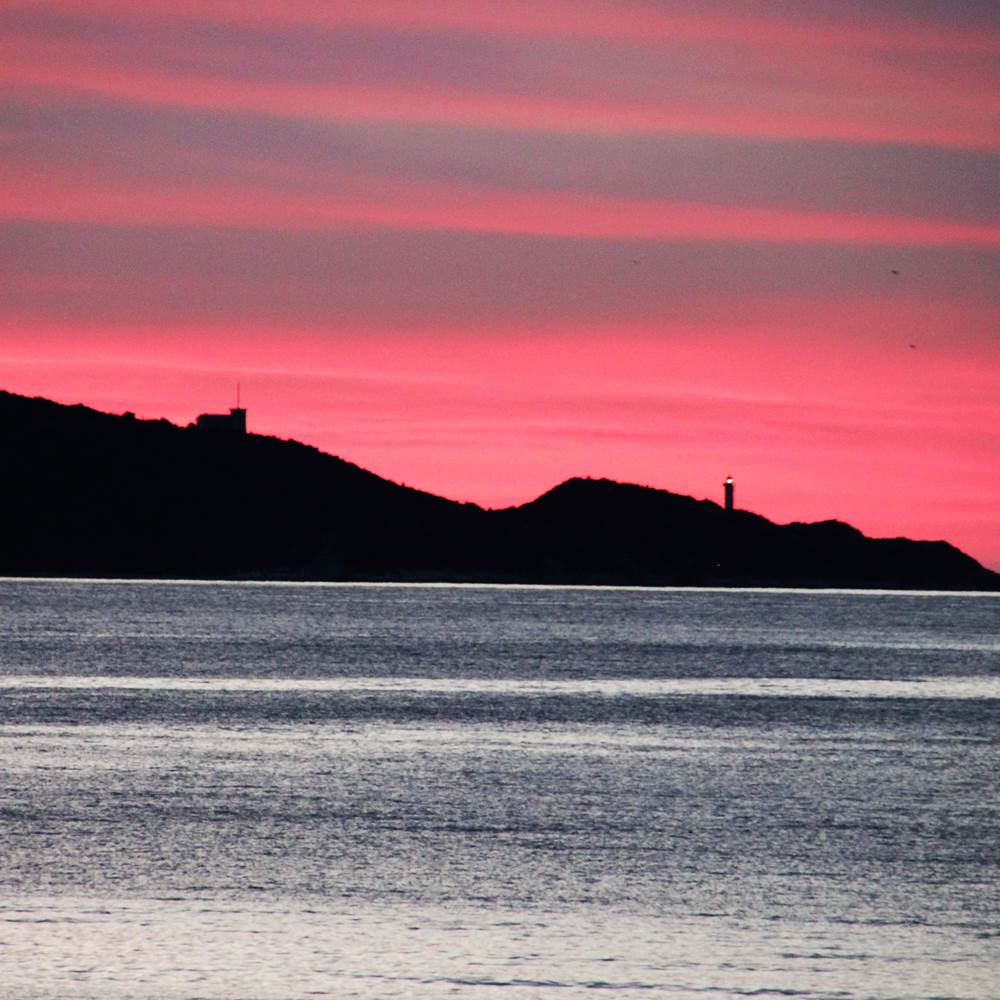 coucher de soleil sur la Mortella  vue depuis Appart Bleu Azur Saint Florent en Corse-presta