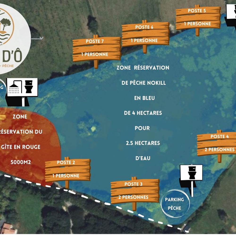 Plan de Masse du Gîte et Location de Pêche No-kill-presta