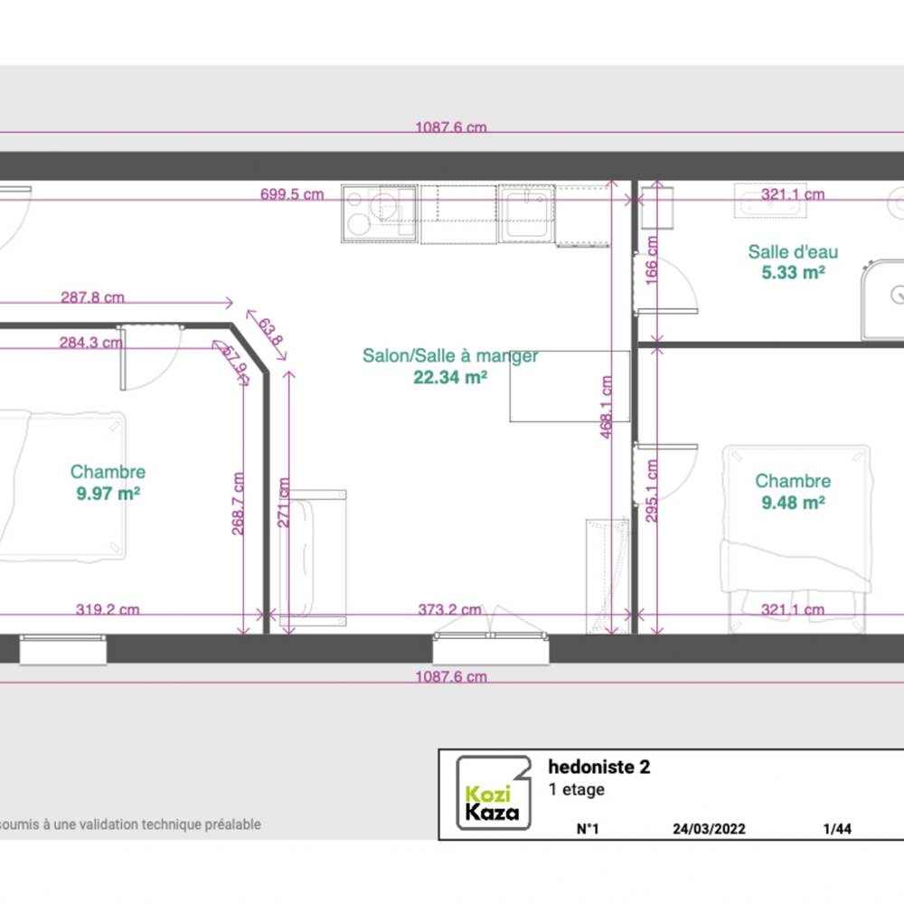 Plan au sol gîte Hedoniste 2-presta