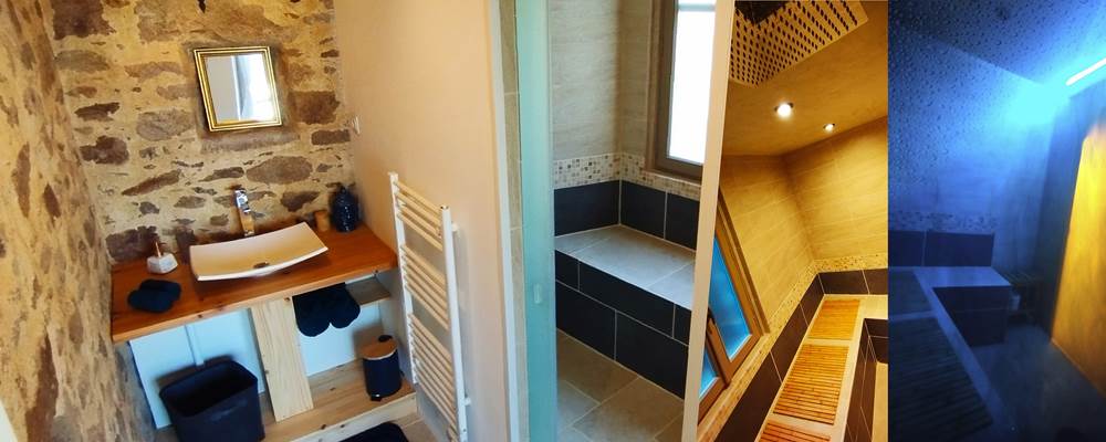 Salle de bain avec Douche xxl et Hammam privé