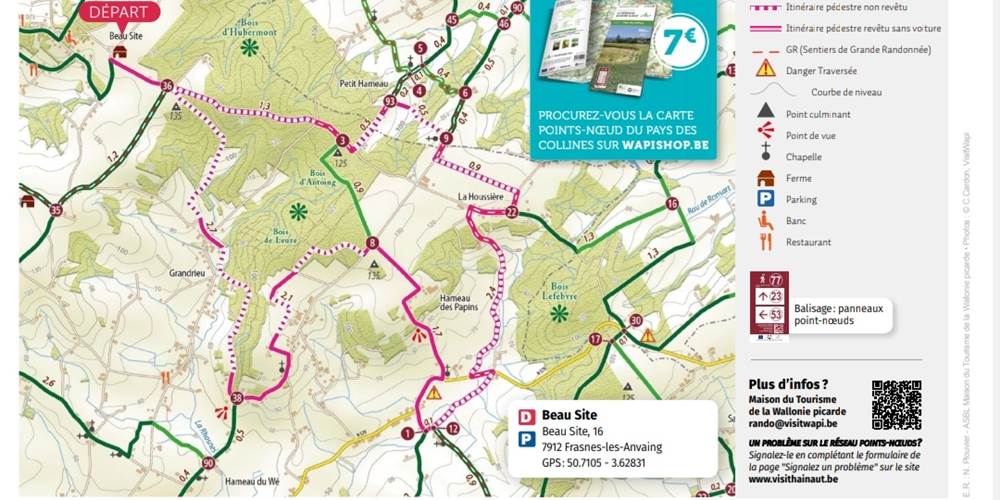 CARTE DE BALLADE COMMENCANT DEVANT LE GITE