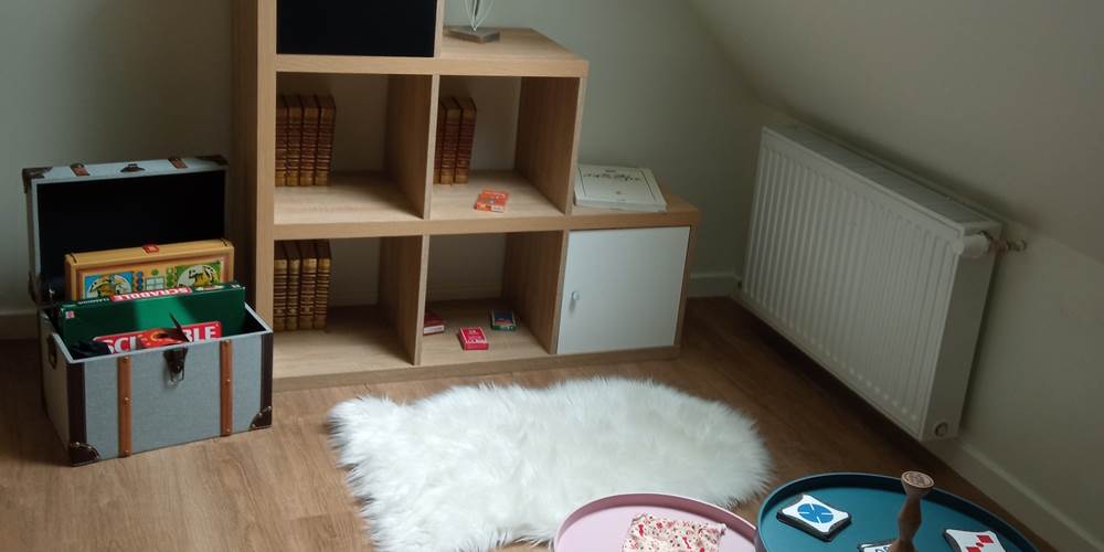 Le coin jeux et détente à l'étage