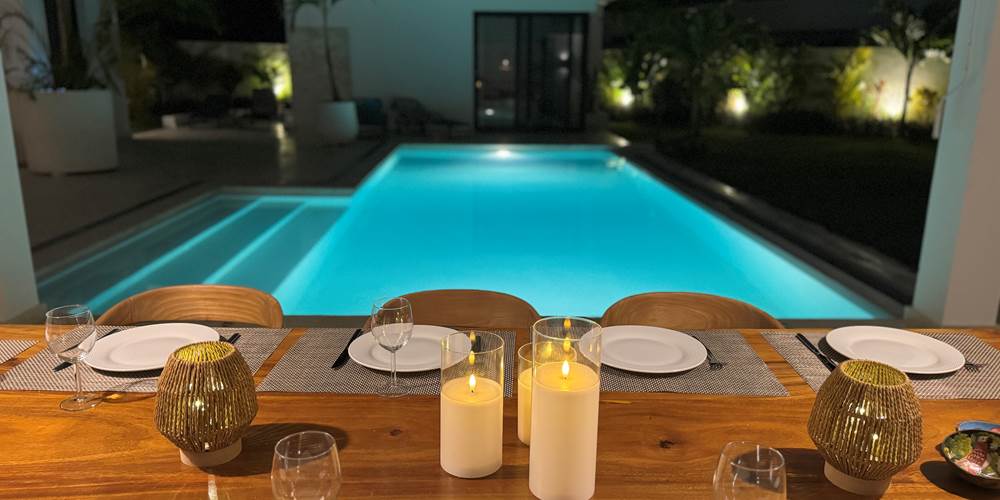Nuit vue piscine