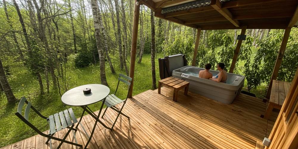 Terrasse couverte avec Spa privatif chauffé à 38°C