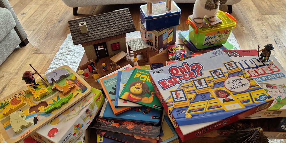 Jeux de société, livres et bandes dessinées