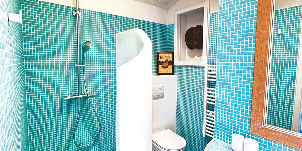 salle de bain chambre bleue