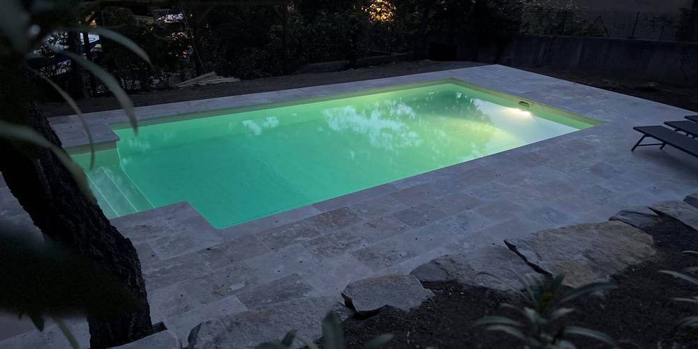 Private swimming pool at night, Villa Lou Pantaï Sainte-Maxime