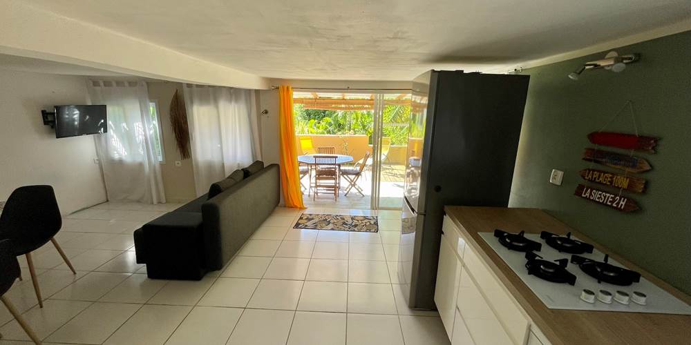 Vue du séjour vers l'extérieur