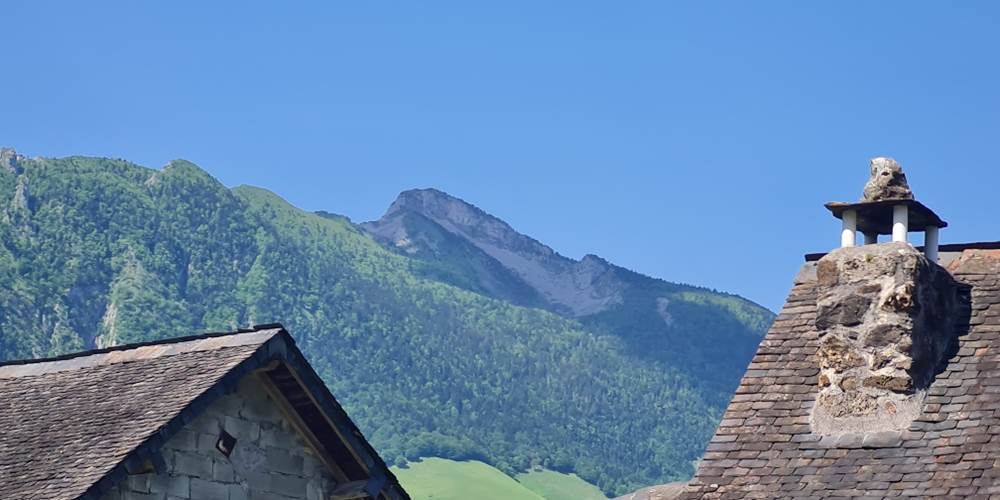 vue depuis la terrasse (avec parapente)