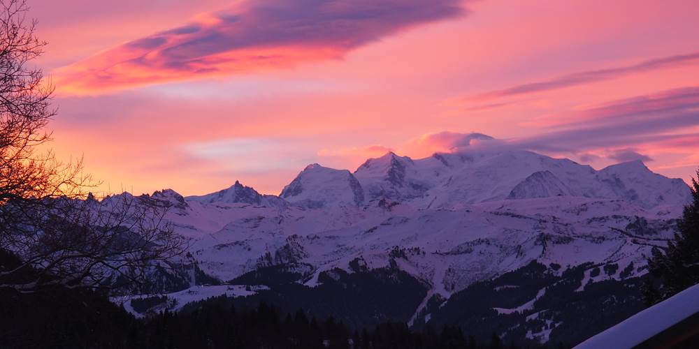vue aiguilles du midi depuis le chalet clémence