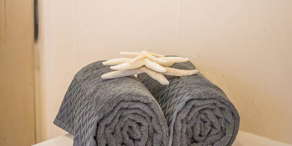 drap de bain et essuie de plage fournis