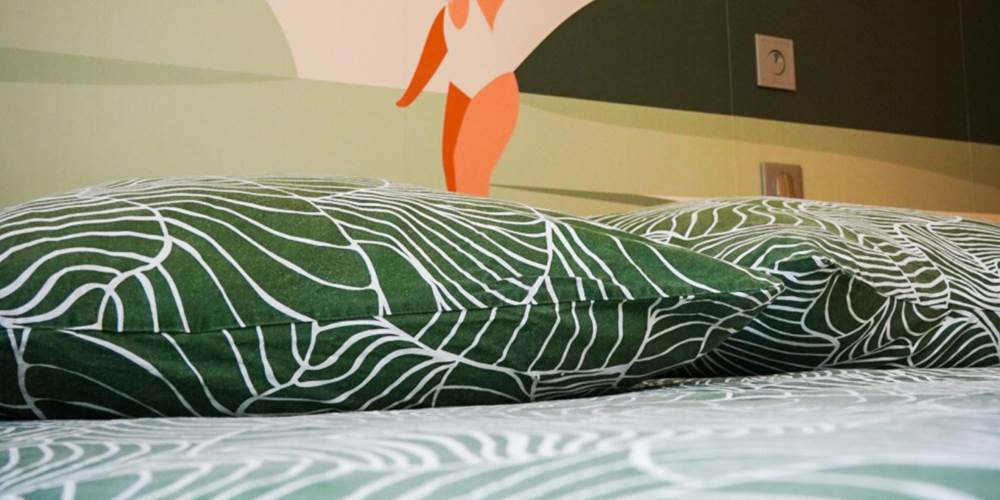 chambre-coussins-verts-decoration-gite-ocimes-la-bresse