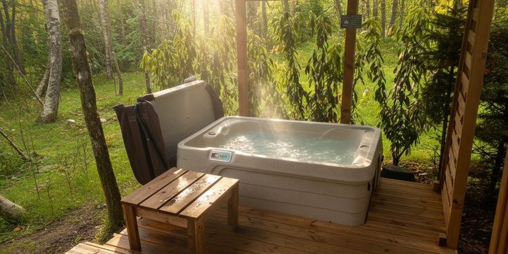 Spa privatif chauffé à 38°C avec vue sur la Forêt