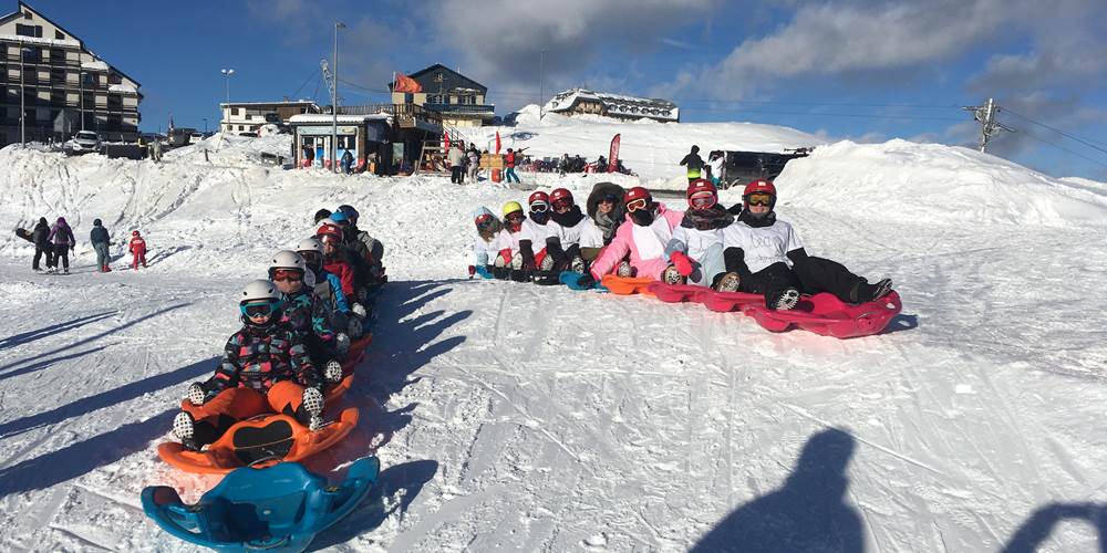 Les Snake Gliss au départ de la descente