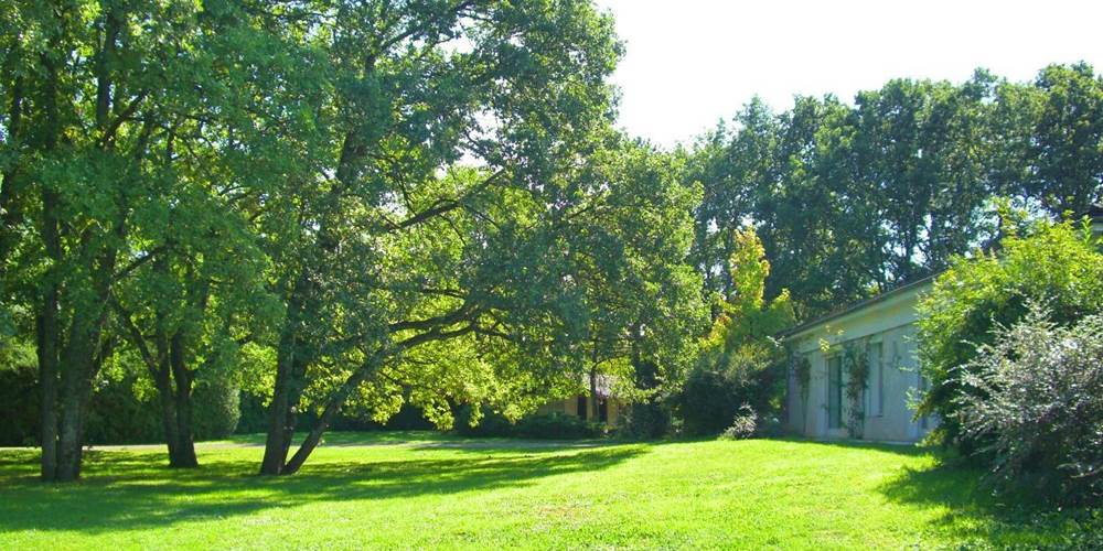 Le jardin devant les chambres