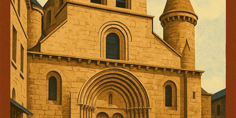 poster la collégiale saint junien pour le clos des hirondelles en limousin
