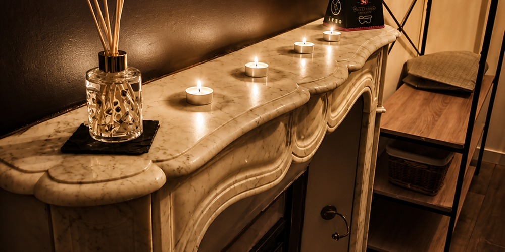 Cheminée chambre romantique