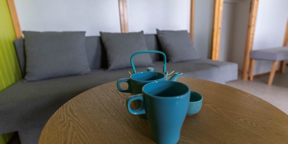 Salon avec vue sur le jardin