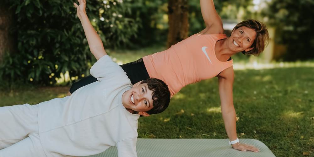 séance de sport en famille