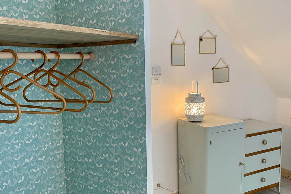 Une chambre, lits twins, à l'étage