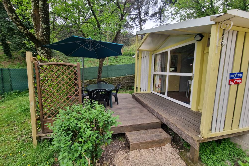 Terrasse du Chalet Camping L'Orée Des Cévennes