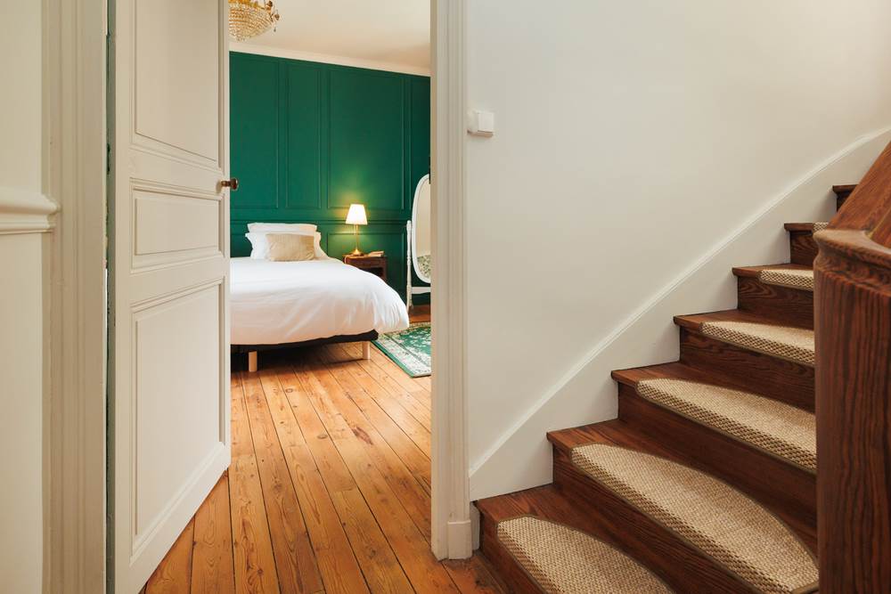 Vue chambre verte du palier gite de charme Le Quatre Feuilles proche Puy du Fou